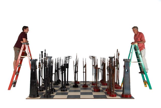 Marvin Avenue Chess Club: sculpture by Hardy Jones