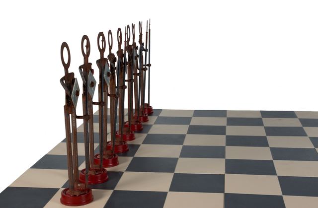 Marvin Avenue Chess Club: sculpture by Hardy Jones