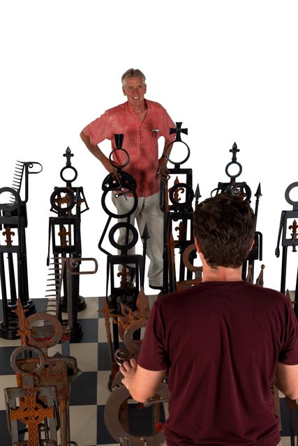 Marvin Avenue Chess Club: sculpture by Hardy Jones