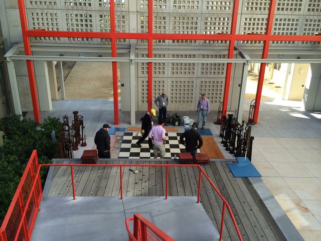 Marvin Avenue Chess Club: sculpture by Hardy Jones