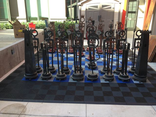 Marvin Avenue Chess Club: sculpture by Hardy Jones